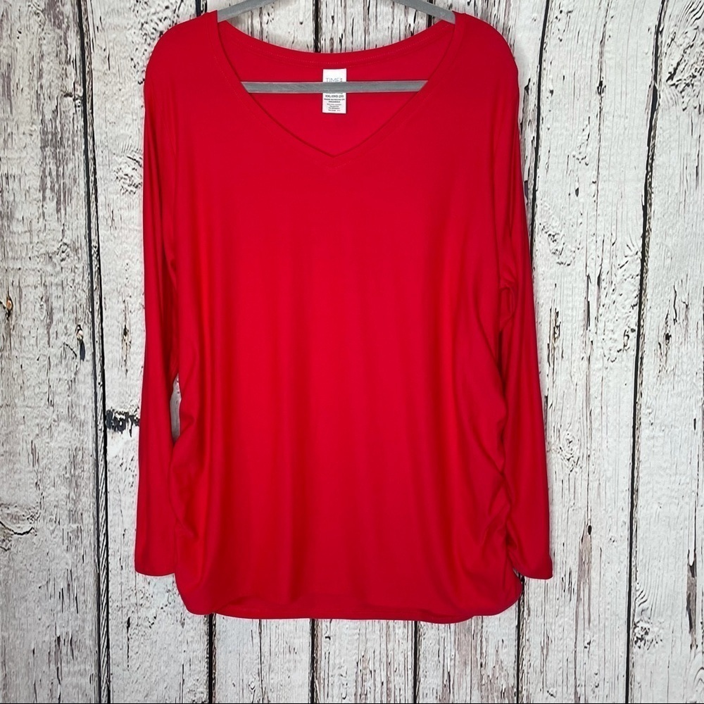 Time and Tru RED Maternity Shirt XXL 2XL Super Soft Long Sleeve Staple Item!